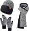 Picture of LackBlue Men Women Winter Beanie Hats Scarf with Touchscreen Gloves Warm Knit Themal Gloves Long Scarf Set with Fleece Lined