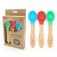 Picture of Baby silicone spoon and fork with wooden handle