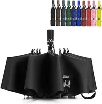 Picture of 1LANBRELLA Compact Reverse Folding Umbrella Auto Windproof Travel Umbrella